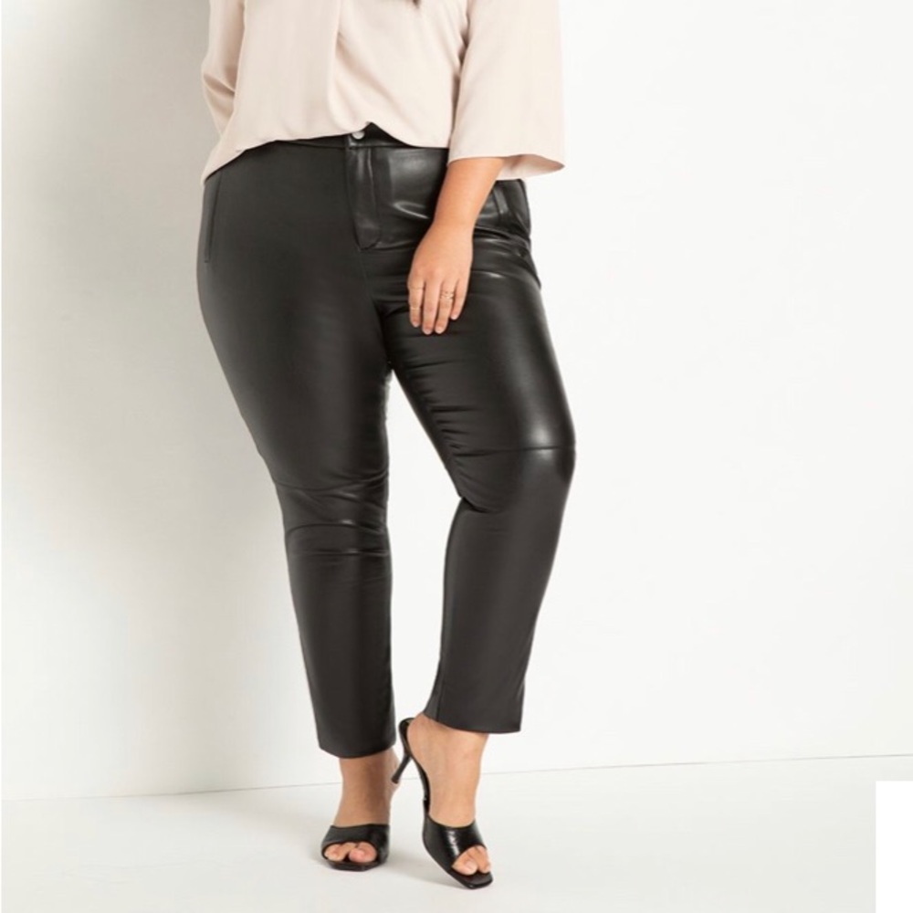 Eloquii Gena Fit Slim Faux Leather Pant